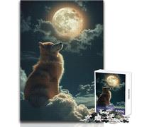 Puzzle da 1000 pezzi per adulti Dogecoin e la luna Meraviglioso per le giornate di svago pigro Affidabile giocattolo dal taglio aderente Dimensioni 50x75cm