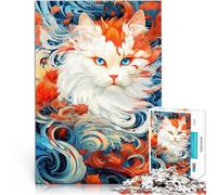 Puzzle da 1000 pezzi per adulti Dolce gatto Aiuta il cervello ad allenare i giocattoli che creano dipendenza per coltivare la pazienza Opera d'arte 38x26cm