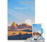 Puzzle da 1000 pezzi per adulti, Dolomiti, Italia, gioco impossibile, interazione genitore-figlio, lista dei desideri con Babbo Natale 50x75cm