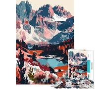 Puzzle da 1000 pezzi per adulti Dolomiti montagna lago paesaggio Italia gioco intellettuale educativo corsa di velocità manuale regalo per donne e uomini (dimensioni 38x26cm)