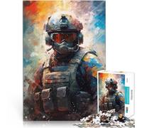 Puzzle da 1000 pezzi per adulti Dolore del soldato delle forze speciali Sfida difficile Ogni pezzo è unico - Gioco divertente e stimolante per tutta la famiglia 52x38cm