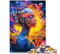 Puzzle da 1000 pezzi, per adulti, donna alla moda, difficile, 50 x 70 cm, con poster e quiz abbinati