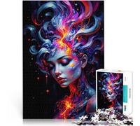 Puzzle da 1000 pezzi per adulti Donna astratta con fuoco per il giocattolo di sfida del gioco educativo Migliorare l'amore tra le coppie 38x26cm