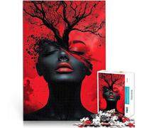Puzzle da 1000 pezzi per adulti Donna astratta e albero per il giocattolo di sfida del gioco educativo Migliorare l'amore tra le coppie 38x26cm