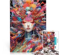 Puzzle da 1000 pezzi per adulti “Donna colorata” Fatto di legno，per età 14+ decorazione murale Offerti come regali per tutta la famiglia。misurare：50x75cm/19.68x29.52pollice