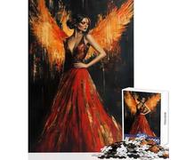 Puzzle da 1000 pezzi per adulti donna con ali di fuoco giocattolo educativo regali di compleanno giochi divertenti migliora l'amore tra coppie (dimensioni 50x75cm)