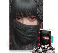Puzzle da 1000 pezzi per adulti Donna dagli occhi rossi con velo Gioco impossibile Difficile da completare Ideale come regalo 38x52cm