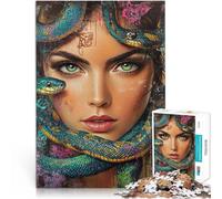 Puzzle da 1000 pezzi per adulti Donna e serpente Antistress Vacanza in patria Uccidere il tempo con poster abbinato e foglio di quiz 52x38cm