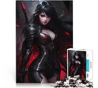 Puzzle da 1000 pezzi per adulti Donna guerriera degli anime oscuri Sollievo dallo stress Ogni pezzo è unico - Gioco divertente e stimolante per tutta la famiglia 52x38cm