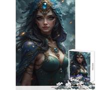 Puzzle da 1000 pezzi per adulti donna mistica con cappuccio e gioielli giocattolo educativo regalo divertente giochi educativi per migliorare l'amore tra coppie dimensioni 38x26cm
