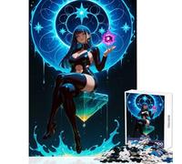 Puzzle da 1000 pezzi per adulti donna mistica con cubo luminoso giocattolo decorazione da parete regalo di compleanno gioco pratico migliora l'amore tra coppie dimensioni 50x75cm