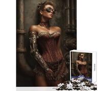 Puzzle da 1000 pezzi per adulti donna steampunk con braccio meccanico giocattolo decorazione da parete ottimo regalo per giochi di famiglia migliora l'amore tra coppie dimensioni 38x52cm