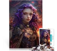 Puzzle da 1000 pezzi per adulti Donne dai capelli viola anime Sfida di gioco educativo giocattolo è ideale come regalo per tutta la famiglia 38x26cm