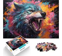 Puzzle da 1000 pezzi per adulti Doodle Wolf-Art Puzzle educativo di compleanno per adolescenti dai 14 anni in su, 26 x 38 cm