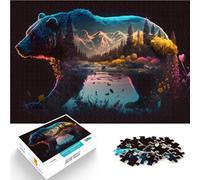Puzzle da 1000 pezzi per adulti Doppia esposizione dell'orso Vacanza a casa: uccidere il tempo Giocattoli per la decorazione della casa 75x50cm