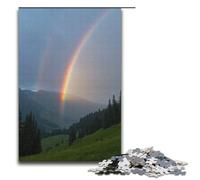Puzzle da 1000 pezzi per adulti Doppio arcobaleno attraverso la valle dopo la pioggia Gioco di puzzle Decorazione perfetta per adolescenti dai 14 anni in su 1000 pezzi (38x26 cm)
