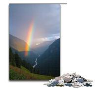 Puzzle da 1000 pezzi per adulti Doppio arcobaleno attraverso la valle dopo la pioggia Puzzle Gioco pratico 1000 pezzi (75x50 cm)