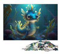 Puzzle da 1000 pezzi per adulti drago acquatico per bambini regalo per famiglie antistress sfida difficile (dimensioni 38x26 cm)