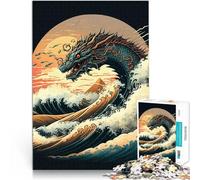 Puzzle da 1000 pezzi per adulti Drago al largo di Kanagawa per il giocattolo di sfida del gioco educativo Interazione genitore-figlio 50x70cm