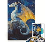 Puzzle da 1000 pezzi per adulti: Drago bianco sulla cima di una montagna gioco educativo rilassante e stimolante per la mente ottimo regalo per gli appassionati di videogiochi 38x26cm