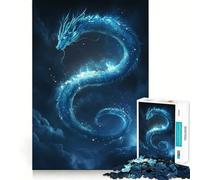 Puzzle da 1000 pezzi per adulti Drago blu tra le nuvole,gioco a incastro,idea regalo per stimolare la mente,momento di relax,divertimento per il compleanno 38x26cm