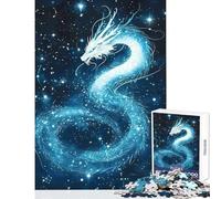 Puzzle da 1000 pezzi per adulti Drago celeste nella notte stellata Decorazione per la casa Giocattoli Regali di Babbo Natale segreto Gioco pratico Allena il tuo cervello e le tue mani 50x75cm