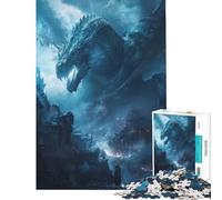 Puzzle da 1000 pezzi per adulti Drago che distrugge il regno gioco rilassante giocattolo educativo regalo di compleanno per donne (dimensioni 38x26cm)