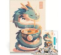 Puzzle da 1000 pezzi per adulti: Drago che mangia ramen, gioco impossibile, attività divertenti da fare in casa, collezione d'artista, belle arti 38x52cm