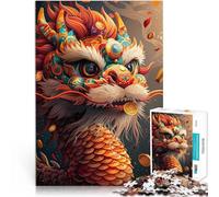 Puzzle da 1000 pezzi per adulti Drago cinese cartoonizzato Allena il tuo cervello e le tue mani è ideale come regalo per tutta la famiglia 38x26cm