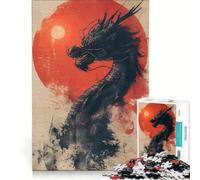 Puzzle da 1000 pezzi per adulti, Drago cinese dell'eclissi, gioco rompicapo, assemblaggio di motivi, per rafforzare l'amore tra le coppie 50x75cm
