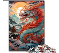 Puzzle da 1000 pezzi per adulti, drago cinese, in legno, un regalo perfetto per la famiglia, 50x75cm, per decorare la casa, allenare la mente e come regalo per le feste