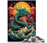 Puzzle da 1000 pezzi per adulti drago cinese sopra arcobaleno gioco sofisticato 26 x 38 cm rafforza l'amore tra coppie per adolescenti dai 14 anni in su