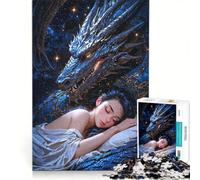 Puzzle da 1000 pezzi per adulti, drago con ragazza addormentata, gioco educativo, decorazione per la casa, collezione d'artista, belle arti 50x75cm