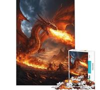 Puzzle da 1000 pezzi per adulti drago con soffio di fuoco ideale per compleanno decorazione natalizia da parete giochi per famiglie adatto a partire dai 14 anni (38x52cm)
