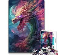 Puzzle da 1000 pezzi per adulti, drago da incubo, difficile, rilassante, adatto dai 14 anni in su, 50x75cm