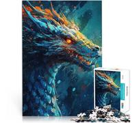 Puzzle da 1000 pezzi per adulti Drago d'acqua cinese malvagio Riduzione dello stress interessante perché è ideale come regalo per tutta la famiglia 75x50cm