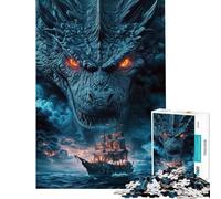 Puzzle da 1000 pezzi per adulti Drago dei Mari Tempestosi giocattolo fai da te decorazione da parete compleanno e Natale (dimensioni 38x26cm)