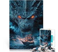 Puzzle da 1000 pezzi per adulti Drago dei mari tempestosi Per il divertimento in famiglia Ogni pezzo è unico - Gioco divertente e stimolante per tutta la famiglia 52x38cm