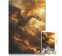 Puzzle da 1000 pezzi per adulti, drago del cielo mitologico, rilassante, dolce, per il tempo libero, taglio fine e liscio, giocattolo artigianale, dimensioni 38x26cm