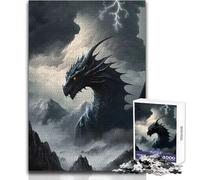 Puzzle da 1000 pezzi per adulti, drago della montagna nera, giocattoli, giochi educativi per il divertimento in famiglia, opera d'arte, regalo, dimensioni 50x75cm