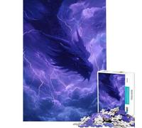 Puzzle da 1000 pezzi per adulti Drago della tempesta nel cielo elettrico giocattolo educativo gioco per famiglie difficile regalo di Babbo Natale segreto (dimensioni 38x52cm)