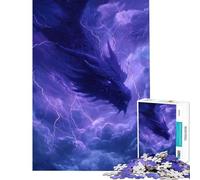 Puzzle da 1000 pezzi per adulti Drago della tempesta nel cielo elettrico gioco interattivo educativo giocattolo stimolante ottimo regalo e giocattolo per il divertimento in famiglia (38x26cm)