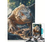 Puzzle da 1000 pezzi per adulti Drago di Komodo in passeggiata tranquilla gioco impossibile analisi e logica per rafforzare l'amore tra le coppie 38x26cm