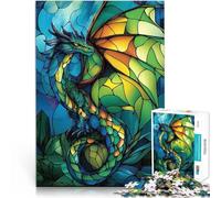 Puzzle da 1000 pezzi per adulti Drago di vetro colorato Antistress Vacanza in patria Uccidere il tempo perché è ideale come regalo per tutta la famiglia 52x38cm