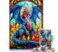 Puzzle da 1000 pezzi per adulti Drago di vetro colorato per il giocattolo di sfida del gioco educativo Migliorare l'amore tra le coppie 52x38cm