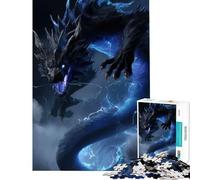 Puzzle da 1000 pezzi per adulti drago fulmine blu giocattolo educativo gioco di apprendimento decorazione per la casa ottimo regalo (dimensioni 38x26cm)