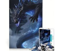 Puzzle da 1000 pezzi per adulti, Drago Fulmine Blu, Gioco Pratico, Antistress, Ideale come Regalo per Tutta la Famiglia 50x75cm