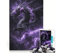 Puzzle da 1000 pezzi per adulti Drago Fulmine Viola Giochi Educativi Decorazione per la Casa Collezione d'Artisti Belle Arti 50x75cm