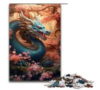 Puzzle da 1000 pezzi per adulti drago giapponese ciliegia gioco pratico decorazioni e regali unici per la casa 75x50 cm.