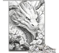 Puzzle da 1000 pezzi per adulti, drago giapponese, ciliegia, puzzle per adulti, dimensioni 26x38cm, regalo perfetto per la festa della mamma, compleanni, Natale